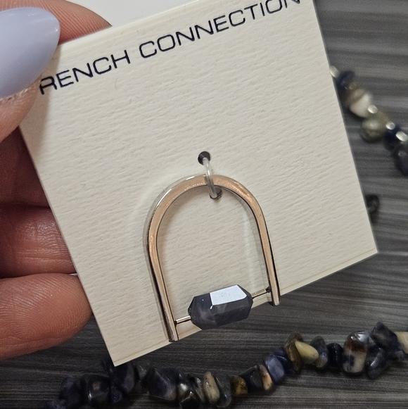 NEW French Connection Blue Stone Ring + Matching Jewelry Set - Picture 2 of 8